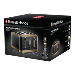 Russell Hobbs Inspire 4 Slice Brass Black Toaster -russell hobbs Sales rh 3Dpack Image 24385