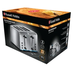 Russell Hobbs Buckingham 4 slice Toaster Brushed Stainless Steel -russell hobbs Sales rh 3Dpack image 20750