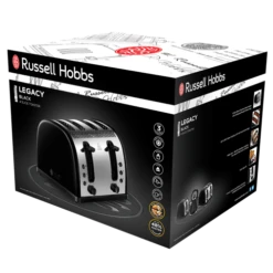 Russell Hobbs Legacy 4 Slice Toaster - Black -russell hobbs Sales rh 3Dpack image 21303