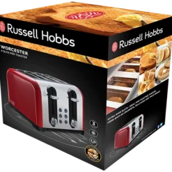Russell Hobbs Worcester Red Toaster - 4 Slice -russell hobbs Sales rh 3Dpack image 22406