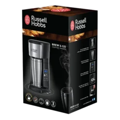 Brew & Go Coffee Machine Brushed Stainless Steel -russell hobbs Sales rh 3Dpack image 22630