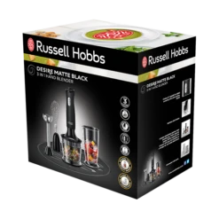 Desire Matte Black 3 in 1 Hand Blender -russell hobbs Sales rh 3Dpack image 24702