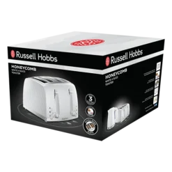 Russell Hobbs Honeycomb 4 Slice White Toaster -russell hobbs Sales rh 3Dpack image 26070