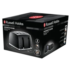 Russell Hobbs Honeycomb 4 Slice Black Toaster -russell hobbs Sales rh 3Dpack image 26071
