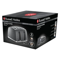 Russell Hobbs Honeycomb 4 Slice Grey Toaster 19 Russell Hobbs Honeycomb 4 Slice Grey Toaster -russell hobbs Sales rh 3Dpack image 26073