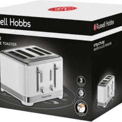 Russell Hobbs Structure White 4 Slice Toaster -russell hobbs Sales rh 3Dpack image 28100