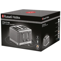 Russell Hobbs Structure Grey 4 Slice Toaster -russell hobbs Sales rh 3Dpack image 28102