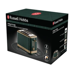 Russell Hobbs Structure Brass Emerald Green Toaster - 2 Slice -russell hobbs Sales rh 3dpack image 26121