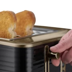 Russell Hobbs Inspire 4 Slice Brass Black Toaster -russell hobbs Sales rh inset image 24385 2