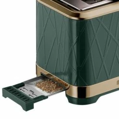 Russell Hobbs Structure Brass Emerald Green Toaster - 2 Slice -russell hobbs Sales rh inset image 26121 1