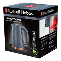 Russell Hobbs Honeycomb Kettle Grey with Rose Gold -russell hobbs Sales rh magento product n26055 9686 pack