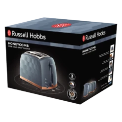 Russell Hobbs Honeycomb 2 Slice Grey with Rose Gold Toaster -russell hobbs Sales rh magento product n26065 9686 pack