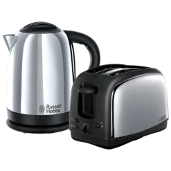 Russell Hobbs Lincoln 2 Slice Toaster and Kettle Twin Pack Polished Stainless Steel