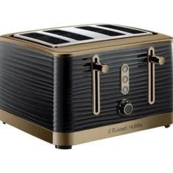 Russell Hobbs Inspire 4 Slice Brass Black Toaster