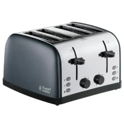 Russell Hobbs Stainless Steel 4-slice Toaster - Grey
