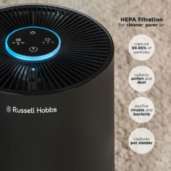 Russell Hobbs Clean Pro Air Purifier in Black with H13 HEPA Filter -russell hobbs Sales rhap2001b lifestyle 2000px 03