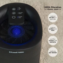 Russell Hobbs 1L Fresh Air Pro Compact 2 in 1 Black Dehumidifier & Air Purifier -russell hobbs Sales rhdh1101b lifestyle 2000px 03