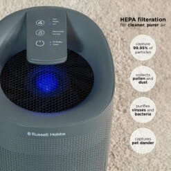 Russell Hobbs 1L Fresh Air Pro Compact 2 in 1 Grey Dehumidifier & Air Purifier -russell hobbs Sales rhdh1101g lifestyle 2000px 03