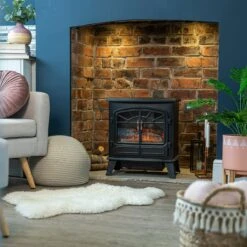 Russell Hobbs 1.85kW Black Double Electric Stove Fire -russell hobbs Sales rhefstv2003b lifestyle 1