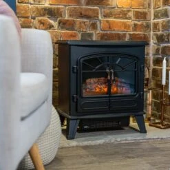 Russell Hobbs 1.85kW Black Double Electric Stove Fire -russell hobbs Sales rhefstv2003b lifestyle 2