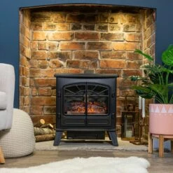 Russell Hobbs 1.85kW Black Double Electric Stove Fire -russell hobbs Sales rhefstv2003b lifestyle 3