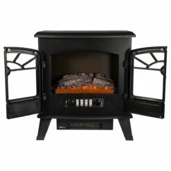 Russell Hobbs 1.85kW Black Double Electric Stove Fire -russell hobbs Sales rhefstv2003b product open off