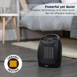 Russell Hobbs 1.5kW Ceramic Black Portable Upright Fan Heater -russell hobbs Sales rhfh1006b lifestyle 05