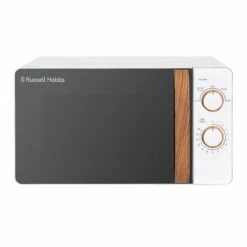 17 Litre Scandi White Manual Microwave with Wood Effect -russell hobbs Sales rhmm713 front 1