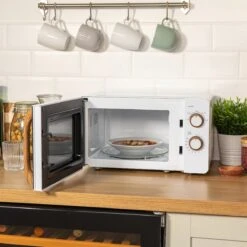 17 Litre Scandi White Manual Microwave with Wood Effect -russell hobbs Sales rhmm713 lifestyle 3 2000px
