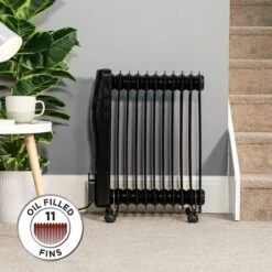 Russell Hobbs 11 Fin 2.5kW Black Oil Filled Radiator -russell hobbs Sales rhofr5003b lifestyle 5