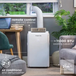 Russell Hobbs 2 in 1 Portable Air Conditioner and Dehumidifier 11000 BTU -russell hobbs Sales rhpac11001 lifestyle 2000px 1