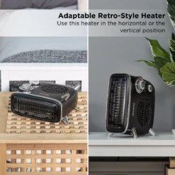 Russell Hobbs Retro 1.8kW Horizontal/Vertical Black Fan Heater -russell hobbs Sales rhrethfh1001b lifestyle 07