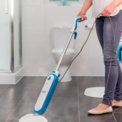 Russell Hobbs 1400W Steam & Clean Steam Mop & 5 Extra Mop Pads -russell hobbs Sales rhsm1001 g lifestyle high res 2 1